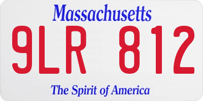 MA license plate 9LR812