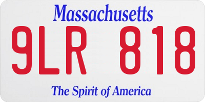 MA license plate 9LR818