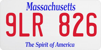 MA license plate 9LR826