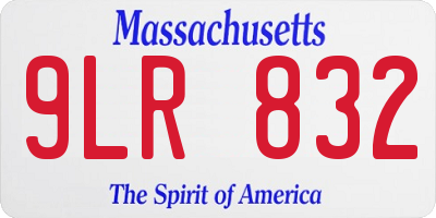 MA license plate 9LR832