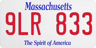 MA license plate 9LR833