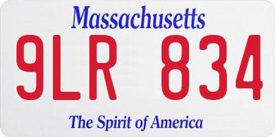 MA license plate 9LR834