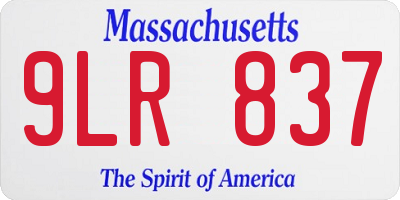 MA license plate 9LR837