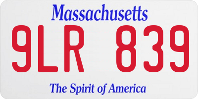 MA license plate 9LR839
