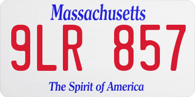 MA license plate 9LR857