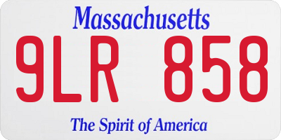 MA license plate 9LR858