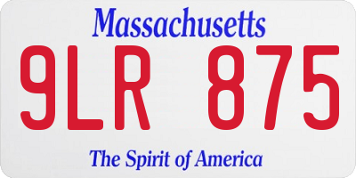 MA license plate 9LR875