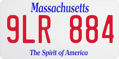 MA license plate 9LR884