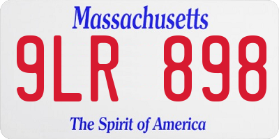 MA license plate 9LR898