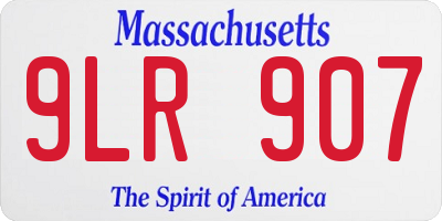 MA license plate 9LR907