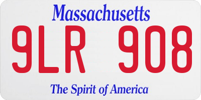 MA license plate 9LR908