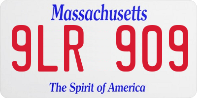 MA license plate 9LR909