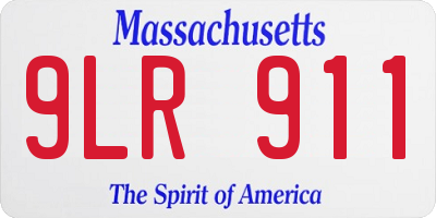 MA license plate 9LR911