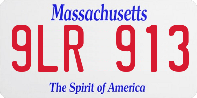 MA license plate 9LR913