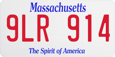 MA license plate 9LR914
