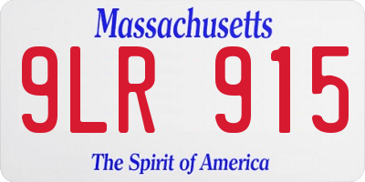 MA license plate 9LR915