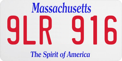 MA license plate 9LR916