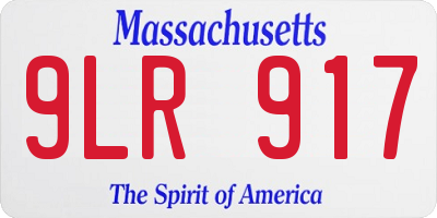 MA license plate 9LR917