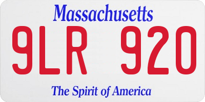 MA license plate 9LR920