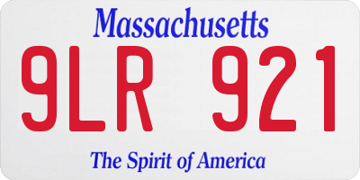 MA license plate 9LR921