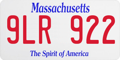 MA license plate 9LR922