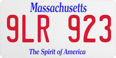 MA license plate 9LR923