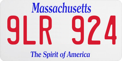 MA license plate 9LR924