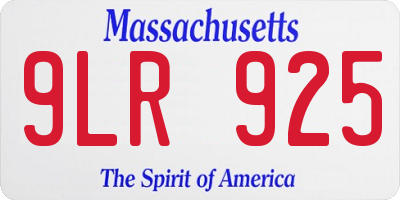 MA license plate 9LR925