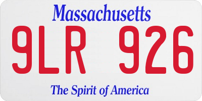 MA license plate 9LR926