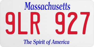 MA license plate 9LR927