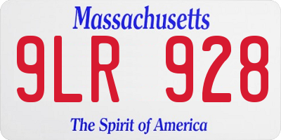 MA license plate 9LR928