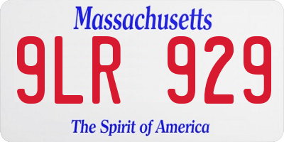 MA license plate 9LR929