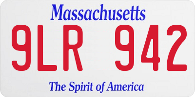 MA license plate 9LR942