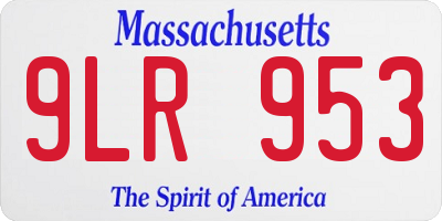 MA license plate 9LR953