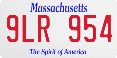 MA license plate 9LR954