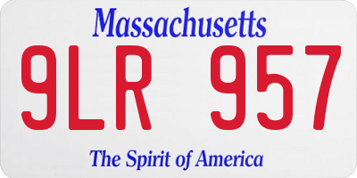 MA license plate 9LR957