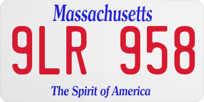 MA license plate 9LR958