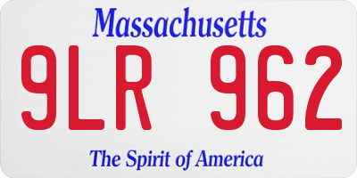 MA license plate 9LR962