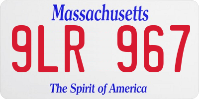 MA license plate 9LR967