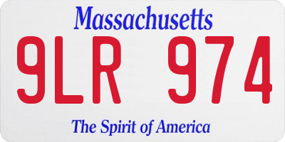 MA license plate 9LR974