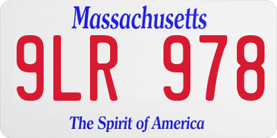 MA license plate 9LR978