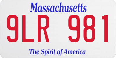 MA license plate 9LR981