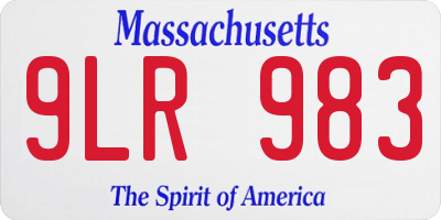 MA license plate 9LR983