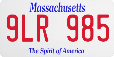MA license plate 9LR985