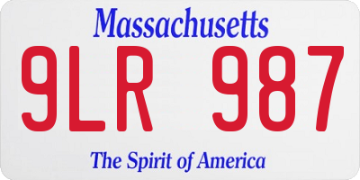 MA license plate 9LR987