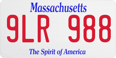 MA license plate 9LR988