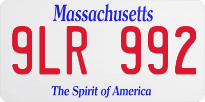 MA license plate 9LR992