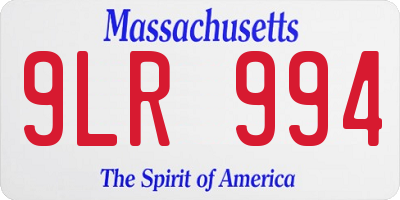 MA license plate 9LR994