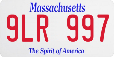 MA license plate 9LR997