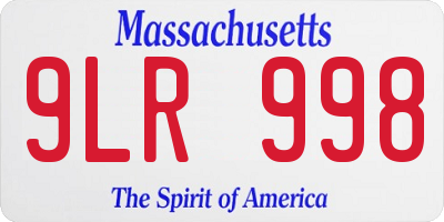 MA license plate 9LR998